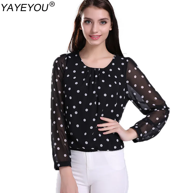 YAYEYOU Spring Autumn Black Women Blouses Polka Dot Chiffon Blouse Blusa Feminina Lady Tops O-Neck Long Sleeve Woman Clothing
YAYEYOU Spring Autumn Black Women Blouses Polka Dot Chiffon Blouse Blusa Feminina Lady Tops O-Neck Long Sleeve Woman Clothing