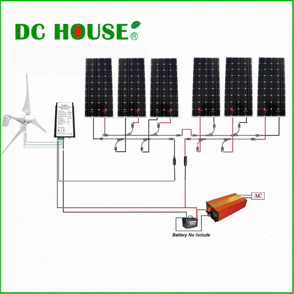1.3KW kit:400W Wind Turbine Generator & 6*160W Mono Solar Panel & 1500W Inverter
1.3KW kit:400W Wind Turbine Generator & 6*160W Mono Solar Panel & 1500W Inverter
