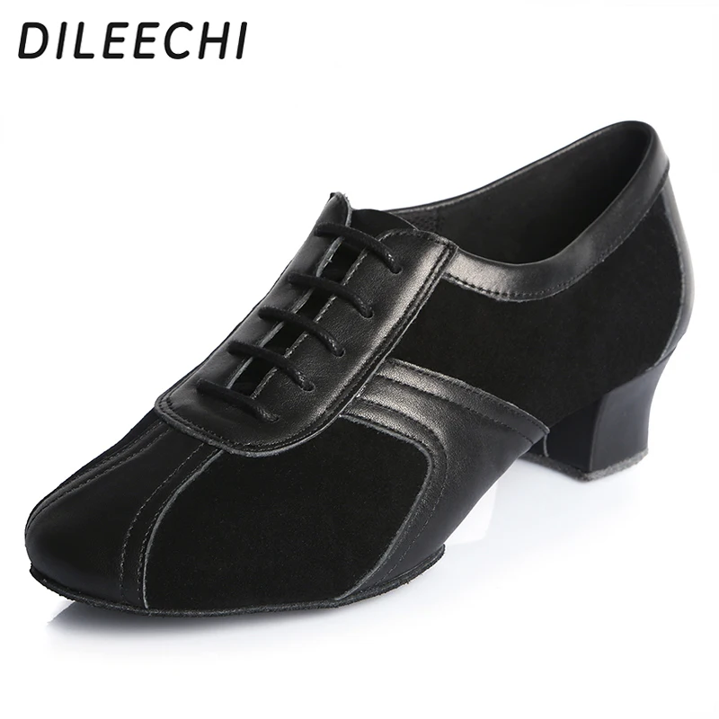 DILEECHI Men's latin Dance Shoes Genuine Leather black velvet Ballroom Dancing Shoes Professional Sneakers heel 4.5cm
DILEECHI Men's latin Dance Shoes Genuine Leather black velvet Ballroom Dancing Shoes Professional Sneakers heel 4.5cm