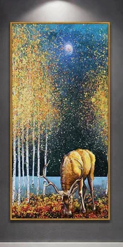 Artist"s work Hand-painted home decoration porch Oil Painting on Canvas : The deer under the stars . #free shipping
Artist"s work Hand-painted home decoration porch Oil Painting on Canvas : The deer under the stars . #free shipping