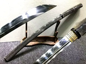 Hand Forged Katana T10 Steel Clay-Tempered Japanese Samurai Sword Very Sharp Asian Battle Knife Swords Real Fish Leather Saya
Hand Forged Katana T10 Steel Clay-Tempered Japanese Samurai Sword Very Sharp Asian Battle Knife Swords Real Fish Leather Saya