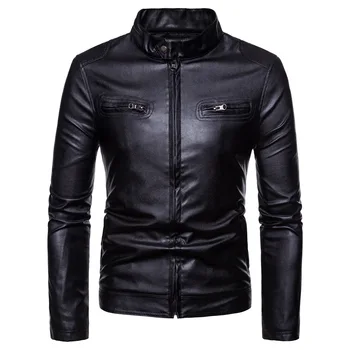 2020 new men's stand collar double pocket leather jacket solid color youth fashion casual motorcycle leather
2020 new men's stand collar double pocket leather jacket solid color youth fashion casual motorcycle leather