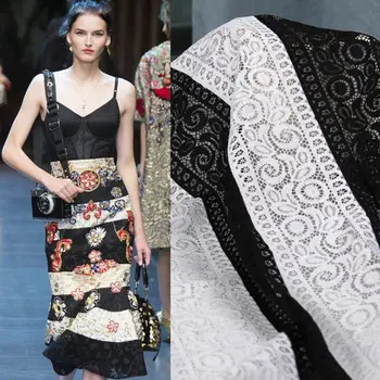 Fashion Black And White Mix Mesh Embroidered Lace Fabric New African Lace Fabric 2017 High Quality Lace For Wedding Dress Cloth
Fashion Black And White Mix Mesh Embroidered Lace Fabric New African Lace Fabric 2017 High Quality Lace For Wedding Dress Cloth