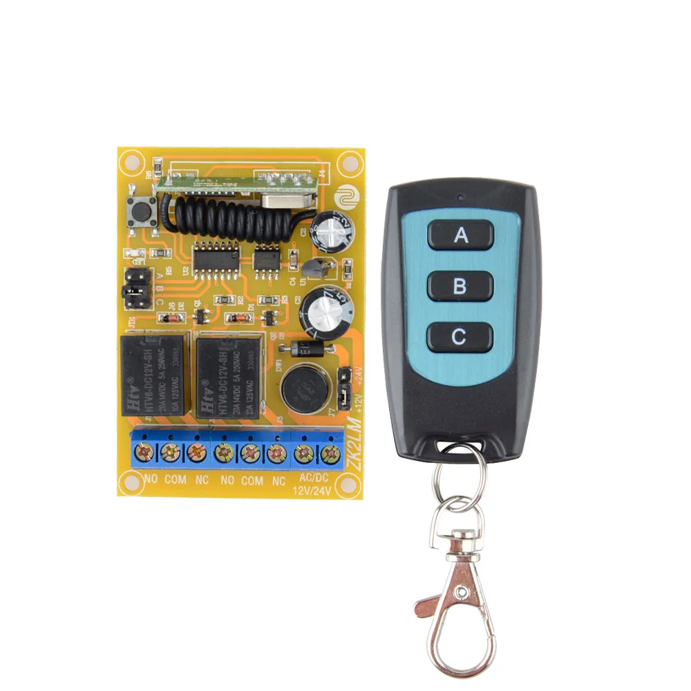 DC 12V 24V Remote control switch motor reversing controller switch output intelligent learning code jog inter lock
DC 12V 24V Remote control switch motor reversing controller switch output intelligent learning code jog inter lock