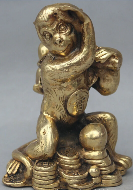 zhaorui5886514" Chinese Brass Fengshui 12 Zodiac Year Monkey Money Wealth Peach Statue 
zhaorui5886514" Chinese Brass Fengshui 12 Zodiac Year Monkey Money Wealth Peach Statue