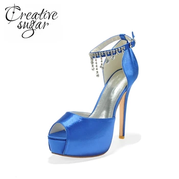 Creativesugar woman open toe high-heeled platform party wedding prom cocktail shoes D'orsay pumps crsytal tassel ankle strap
Creativesugar woman open toe high-heeled platform party wedding prom cocktail shoes D'orsay pumps crsytal tassel ankle strap