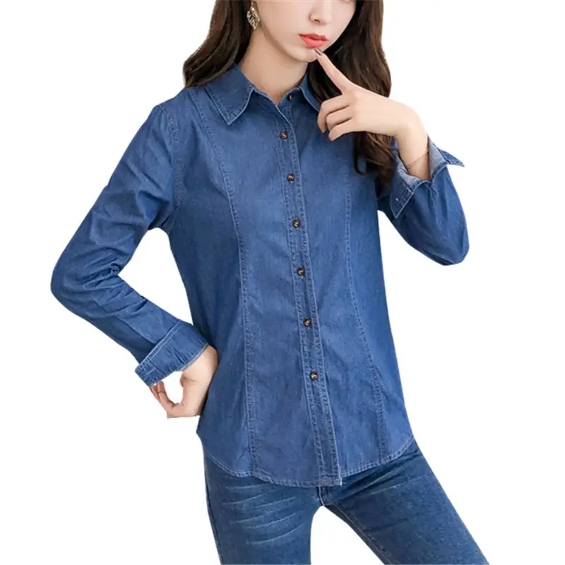 Autumn Spring Cotton Denim Blouses Women Fashion Long Sleeve Shirts Women Tops Jeans Blouse Female Casual Slim Women Blusa
Autumn Spring Cotton Denim Blouses Women Fashion Long Sleeve Shirts Women Tops Jeans Blouse Female Casual Slim Women Blusa