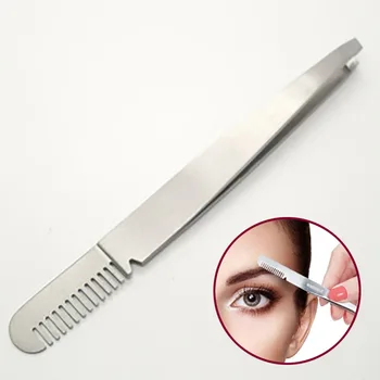 Stainless Steel Eyebrow Tweezers Professional Eyebrow trimming Clip Facial Hair Remover Trimmer Metal Makeup Clamp Puller Comb
Stainless Steel Eyebrow Tweezers Professional Eyebrow trimming Clip Facial Hair Remover Trimmer Metal Makeup Clamp Puller Comb