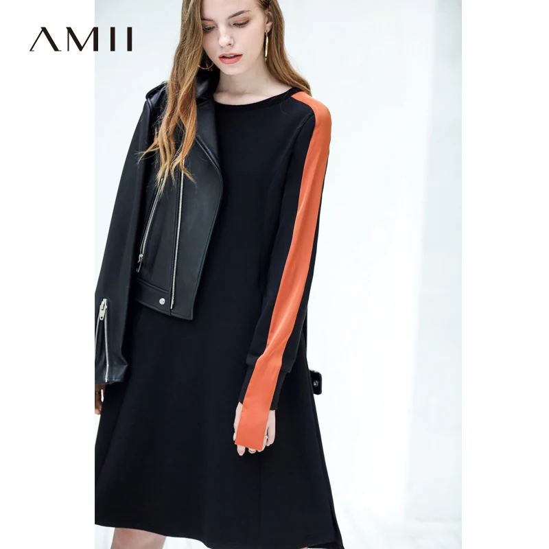 Amii Minimalist A-Line Patchwork Dresses Women Winter 2018 Vintage O-Neck Solid Knee-Length Empire Female Autumn Dresses
Amii Minimalist A-Line Patchwork Dresses Women Winter 2018 Vintage O-Neck Solid Knee-Length Empire Female Autumn Dresses