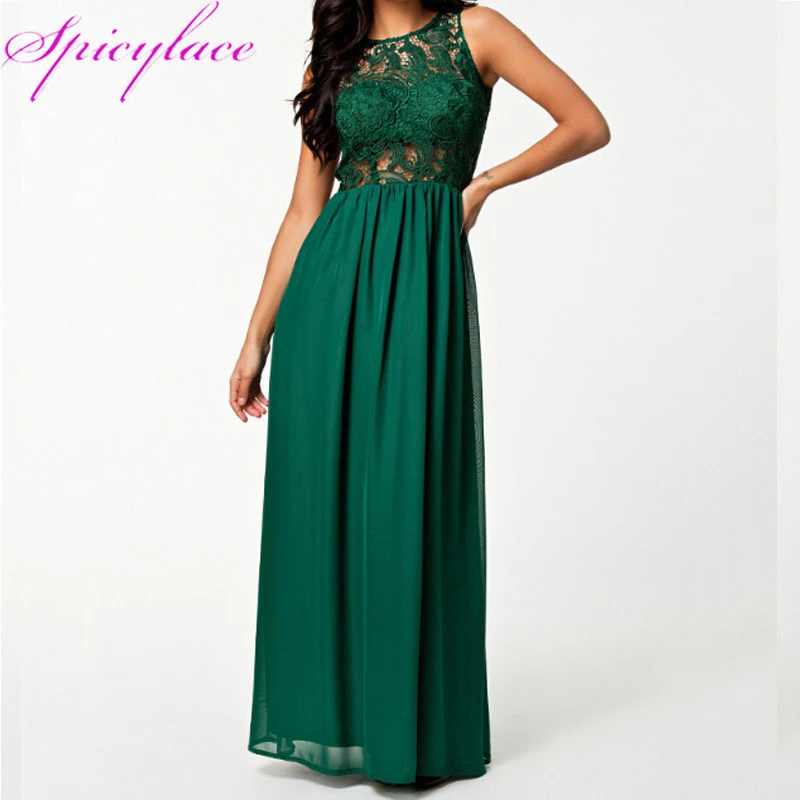 Women Sexy Backless Green Lace long Dress Patchwork 2018 Floor-Length Hollow out Sleeveless Pleated Party Eventing Dress
Women Sexy Backless Green Lace long Dress Patchwork 2018 Floor-Length Hollow out Sleeveless Pleated Party Eventing Dress