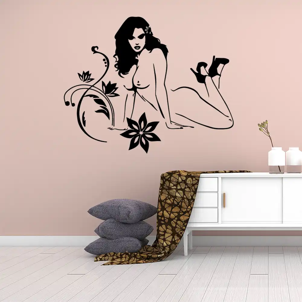 カラフルなセクシーな女性自己粘着ビニール防水壁アート家の装飾のための芸術のステッカー Gooum