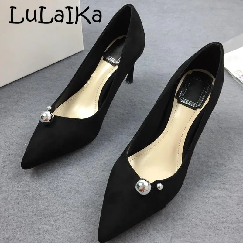 2018 Elegant Woman High Heels Pumps 7CM fine Heels Women Shoes Sexy Pearl Suede Stitching Pumps Wedding Party Women High Heels
2018 Elegant Woman High Heels Pumps 7CM fine Heels Women Shoes Sexy Pearl Suede Stitching Pumps Wedding Party Women High Heels