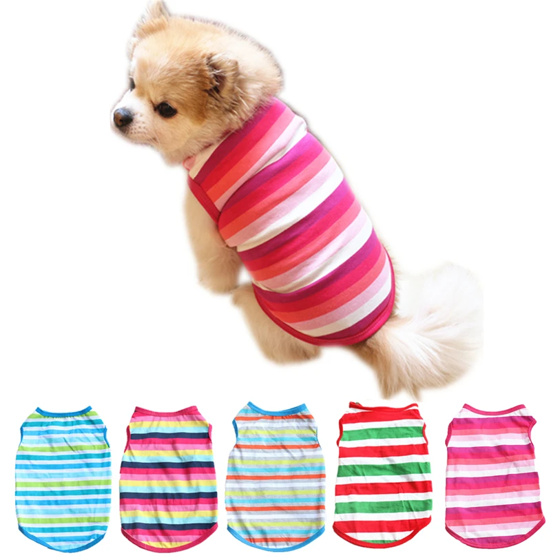 XS-L Pet Dog Vest Colorful Striped T-Shirt Spring/Summer Dog Shirt Pet Clothes For Dogs Cats Puppy Dog Clothes Wholesale 40JA10
XS-L Pet Dog Vest Colorful Striped T-Shirt Spring/Summer Dog Shirt Pet Clothes For Dogs Cats Puppy Dog Clothes Wholesale 40JA10