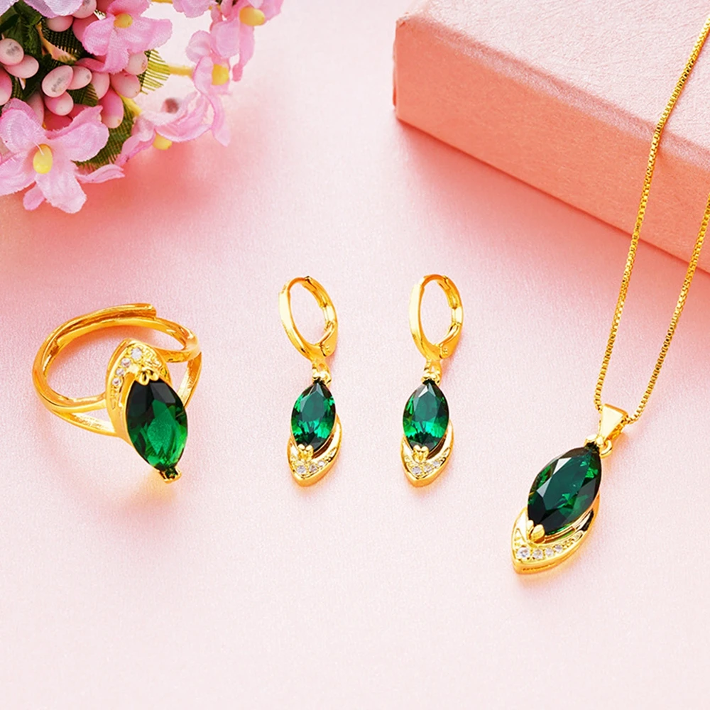 Oval Cut Red/Green Jewelry Set Yellow Gold Filled Womens Pendant Earrings Ring Set Accessories
Oval Cut Red/Green Jewelry Set Yellow Gold Filled Womens Pendant Earrings Ring Set Accessories