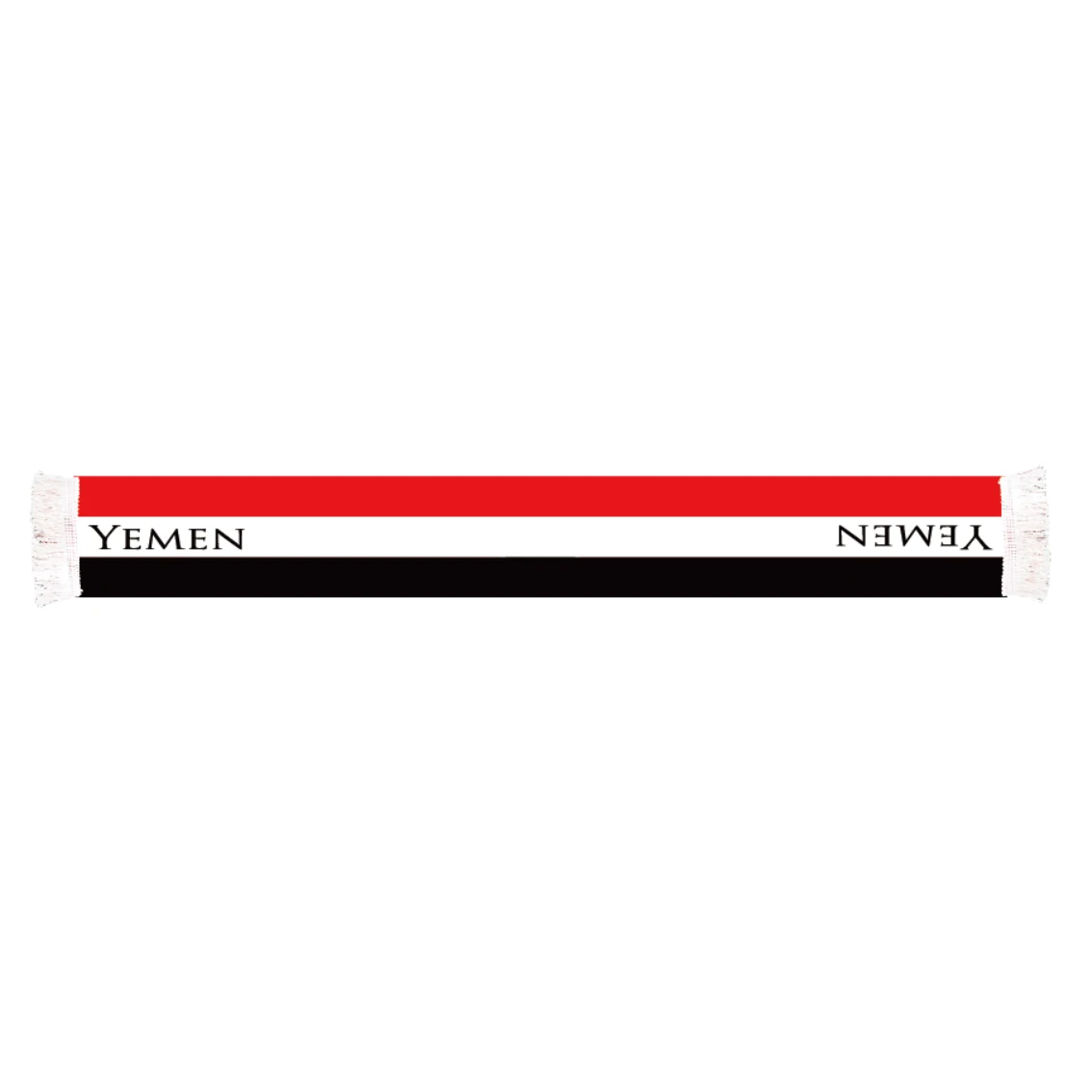 Drop Shipping silk Satin Sublimation 2 sided printing YEMEN Country Scarf 55"x6" with 5cm tassels for soccer fans
Drop Shipping silk Satin Sublimation 2 sided printing YEMEN Country Scarf 55"x6" with 5cm tassels for soccer fans