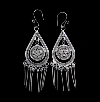hot sell new - free shipping 100% Handmade Miao silver long Tassel Earrings female Yunnan folk style woven Pierced Earrings
hot sell new - free shipping 100% Handmade Miao silver long Tassel Earrings female Yunnan folk style woven Pierced Earrings