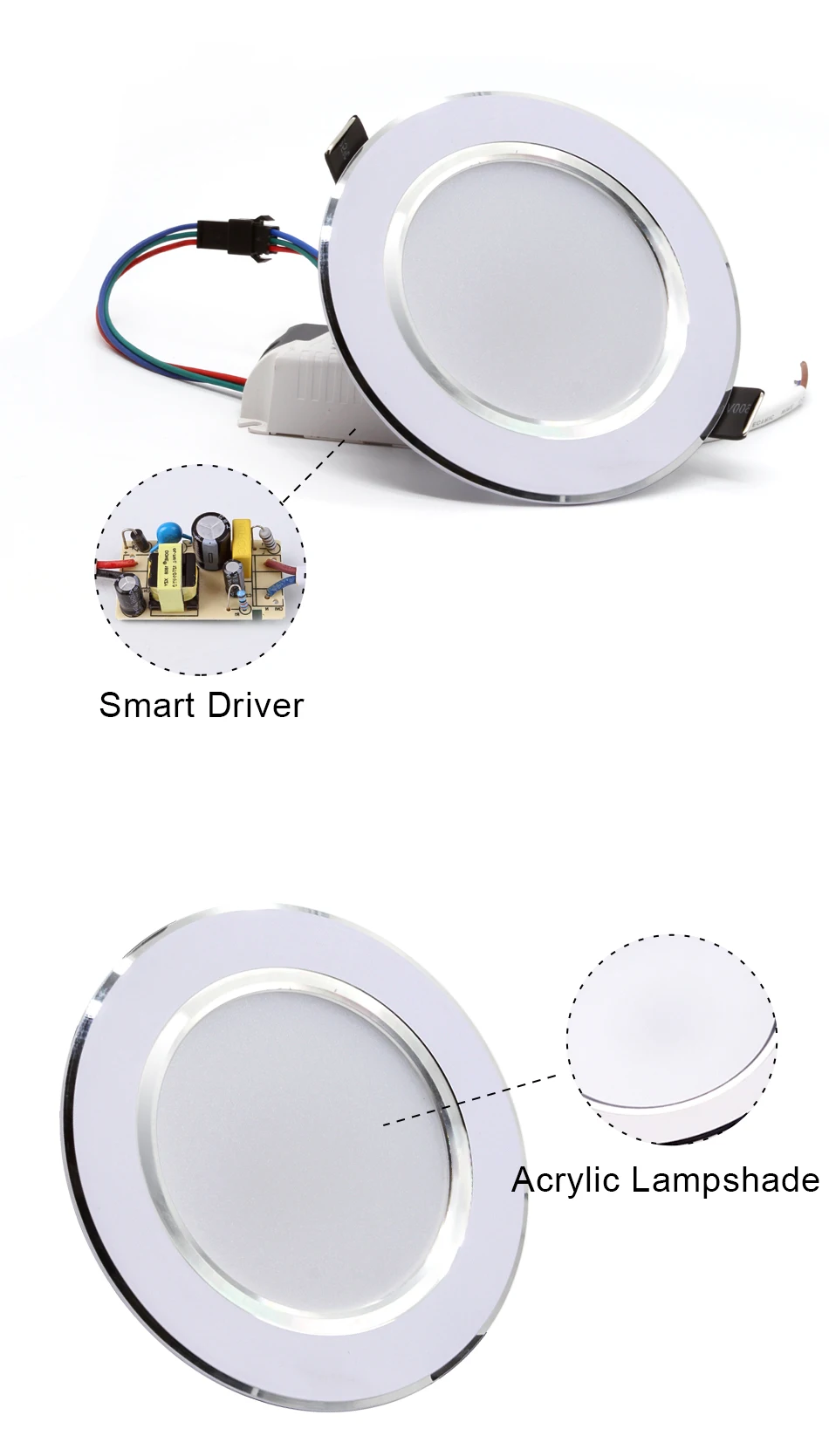 LED Round RGB Downlight Recessed Lamp 5W 10W Remote Control Multiple Model Colors AC110V 240V Indoor Ambient Light Party Bar KTV