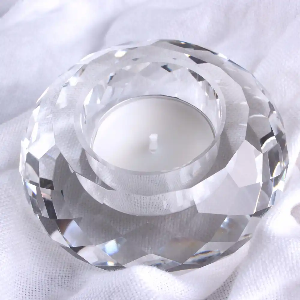 tealight candle stand holder clear rare crystals sphere holders