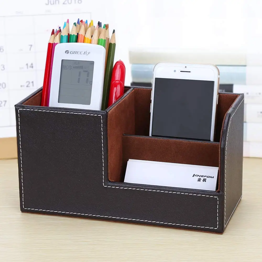 PU leather pen holder Multi-function desktop storage box Pen Organizer Business office as gift
PU leather pen holder Multi-function desktop storage box Pen Organizer Business office as gift