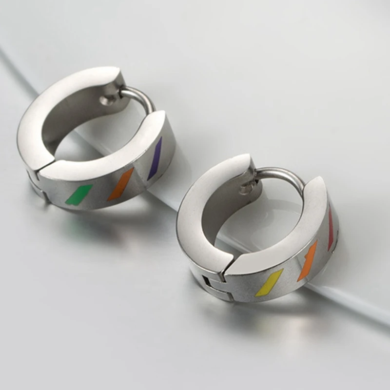 Gay Pride Rainbow Flag Earrings for Women and Men Lala Gay Ear Buckle Earrings Titanium Steel Male Female Jewelry Gift
Gay Pride Rainbow Flag Earrings for Women and Men Lala Gay Ear Buckle Earrings Titanium Steel Male Female Jewelry Gift
