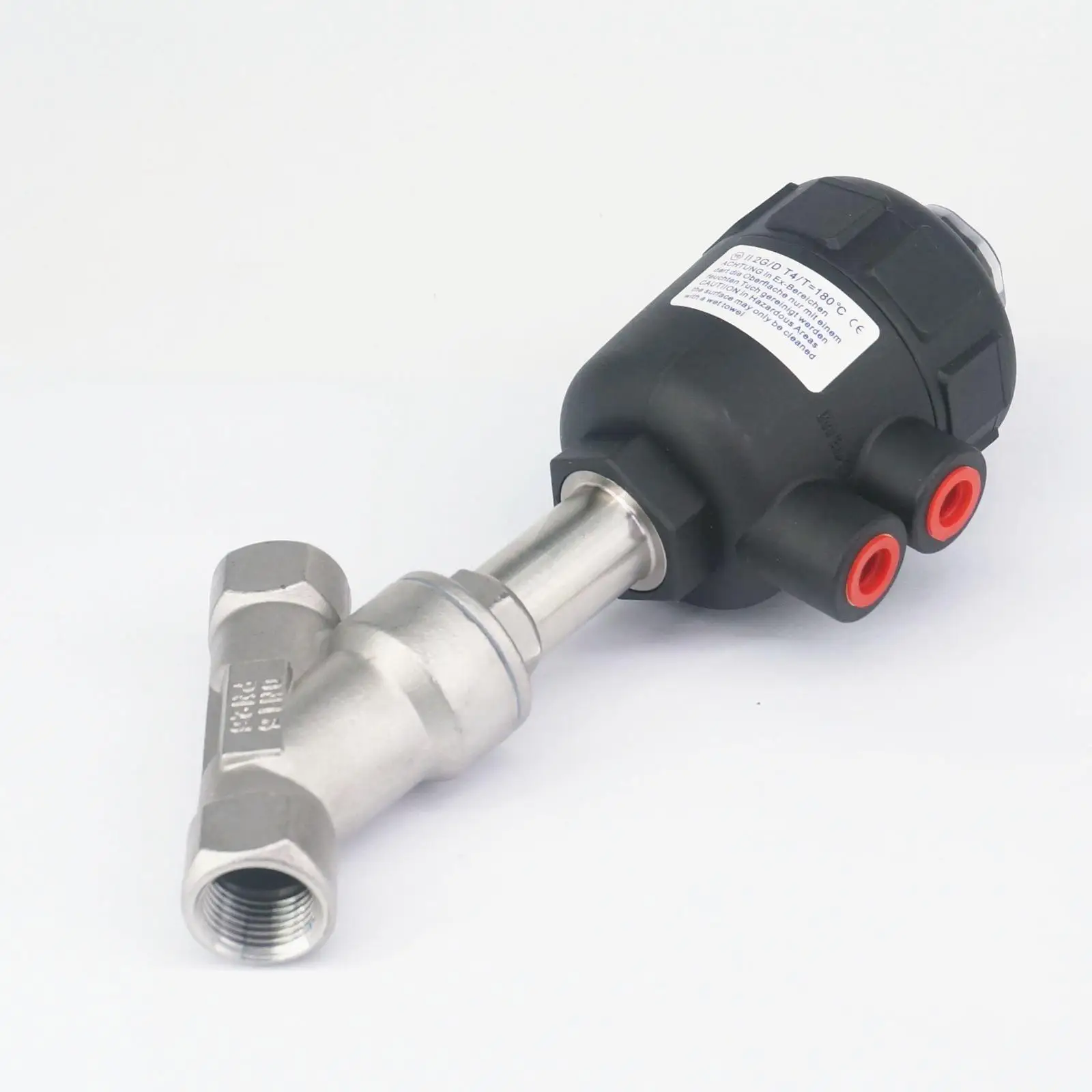 1/2" 3/4" 1" BSPT Female 304 Stainless Actuated Pneumatic Angle Seat Steam Valve With Plastic Head PTFE Seal 1.6MPa
1/2" 3/4" 1" BSPT Female 304 Stainless Actuated Pneumatic Angle Seat Steam Valve With Plastic Head PTFE Seal 1.6MPa