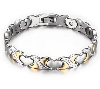 361 Stainless steel Ion negative postive power energy woman love heart X sexy shape magnetic health bracelet
361 Stainless steel Ion negative postive power energy woman love heart X sexy shape magnetic health bracelet