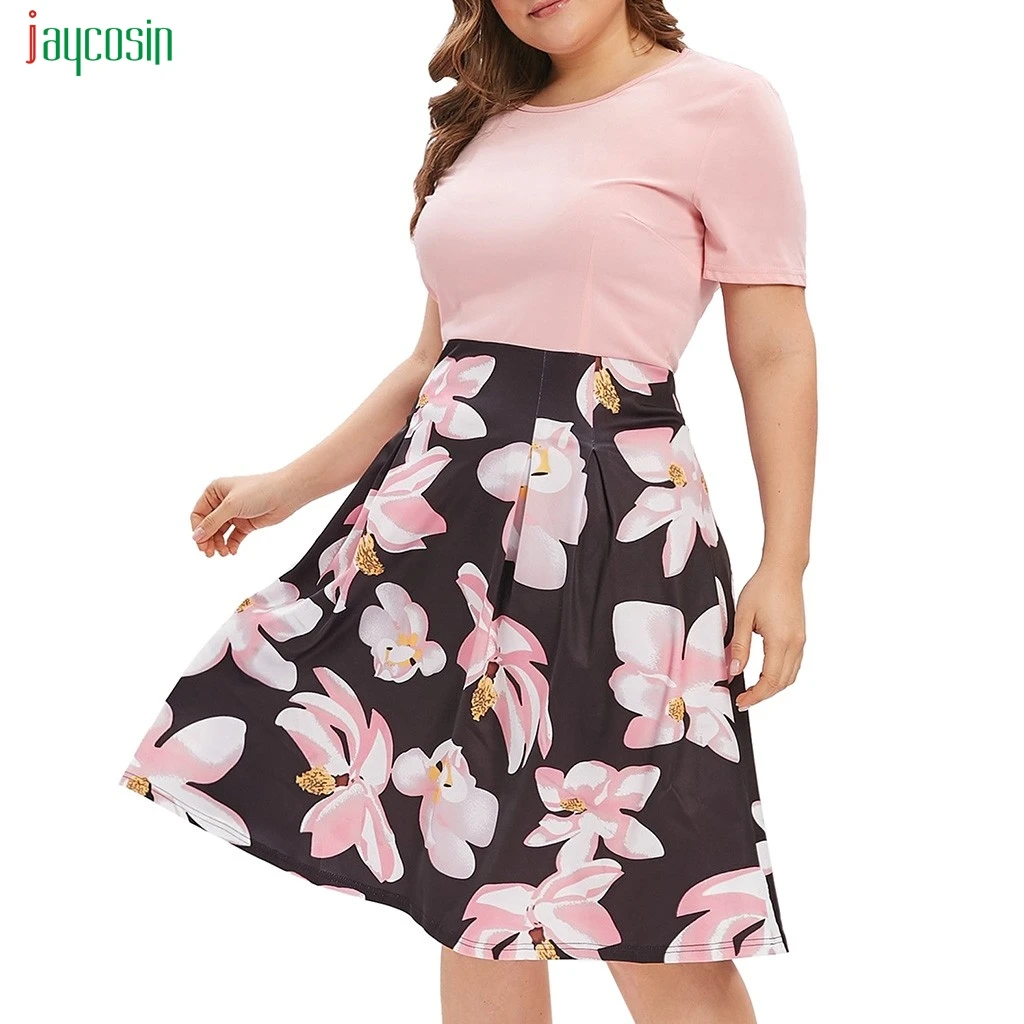 Jaycosin Summer Plus Size Dress Womens Flower Print A Line Dress O-neck Casual Mini Party Dress Vestidos Verano New Arrival
Jaycosin Summer Plus Size Dress Womens Flower Print A Line Dress O-neck Casual Mini Party Dress Vestidos Verano New Arrival