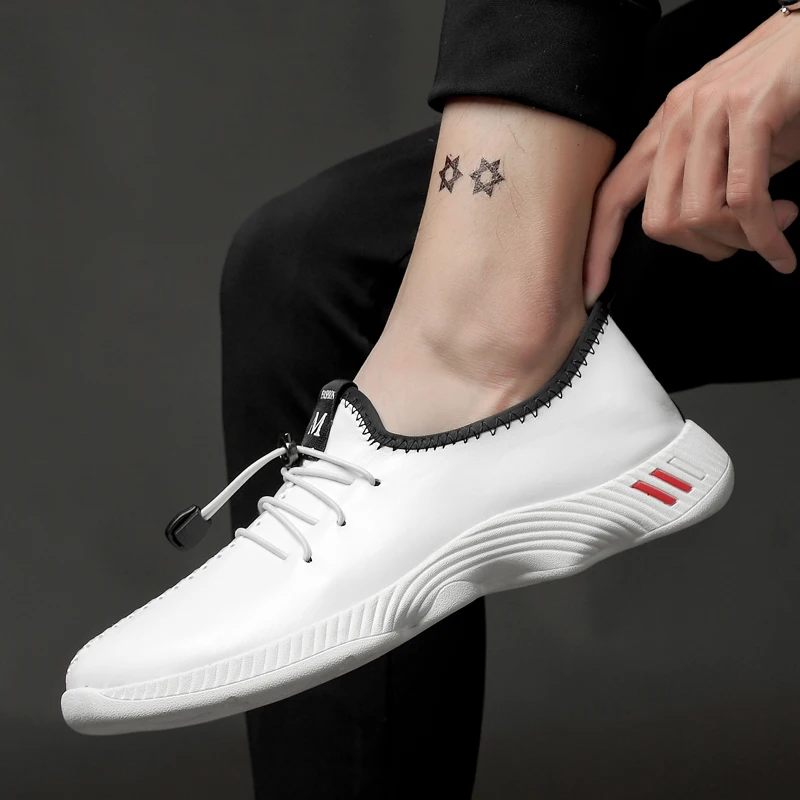 Rommedal couple of shoes male female genuine leather lightweight breath moccasins lace-up loafers solid black white casual shoes
Rommedal couple of shoes male female genuine leather lightweight breath moccasins lace-up loafers solid black white casual shoes