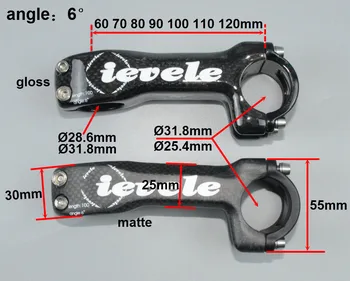 ievele 3K Full Carbon Fiber Bicycle Stem Mountain Bike Road Bike 6 Degree Stem Parts fork 28.6/31.8mm handlebar 25.4/31.8mm 130g
ievele 3K Full Carbon Fiber Bicycle Stem Mountain Bike Road Bike 6 Degree Stem Parts fork 28.6/31.8mm handlebar 25.4/31.8mm 130g
