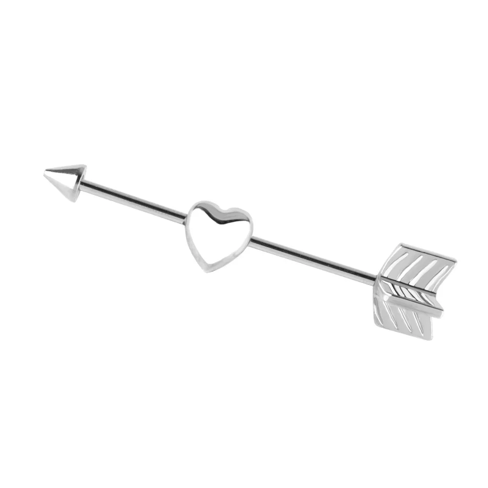 MODRSA 1Piece Stainless Steel Industrial Barbell Arrow Heart Ear Cartilage Stud Earring Ear Helix Tragus Piercings Body Jewelry
MODRSA 1Piece Stainless Steel Industrial Barbell Arrow Heart Ear Cartilage Stud Earring Ear Helix Tragus Piercings Body Jewelry