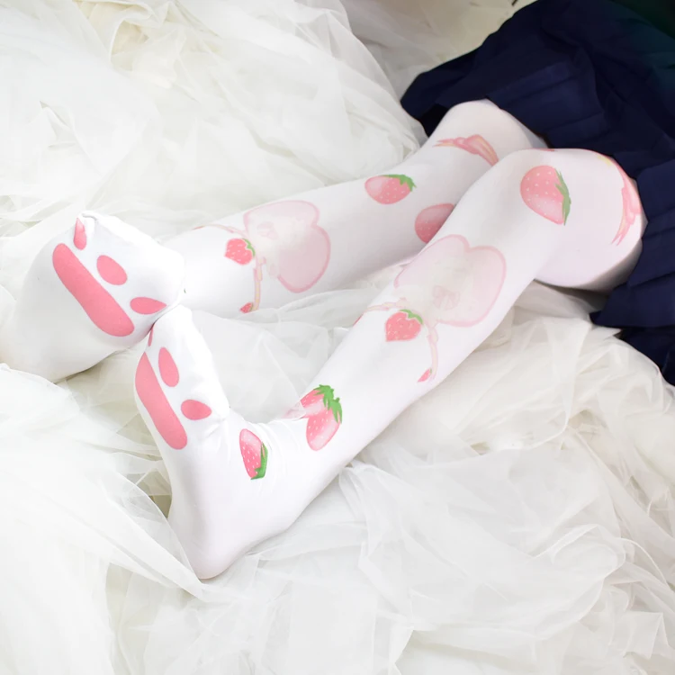 Velvet Pantyhose Japanese Lolita Lovely white cat claw strawberry cat printing velvet stockings XWZ-L019
Velvet Pantyhose Japanese Lolita Lovely white cat claw strawberry cat printing velvet stockings XWZ-L019