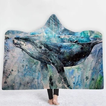 SOFTBATFY Watercolor Tempera whale Hooded Blanket Fleece Throw Blanket Dropshipping
SOFTBATFY Watercolor Tempera whale Hooded Blanket Fleece Throw Blanket Dropshipping