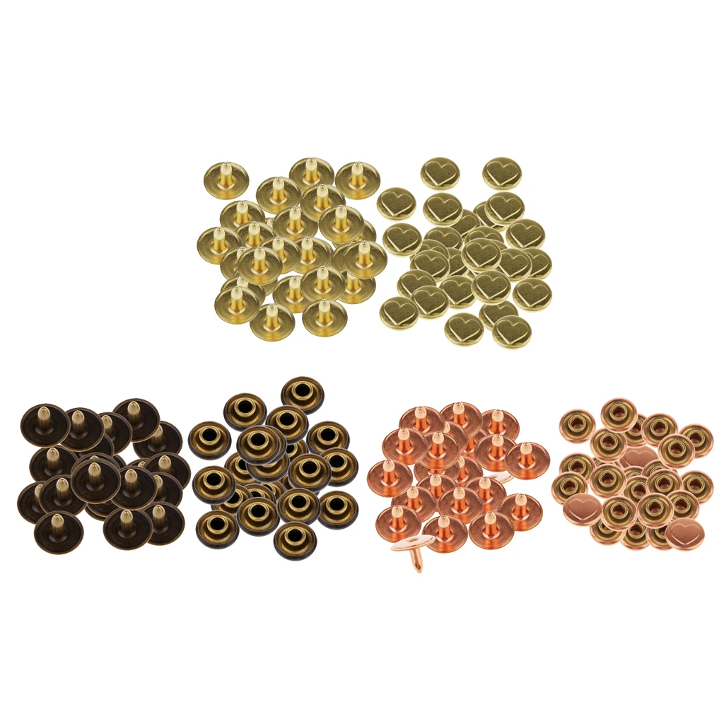 fityle 50 Sets Leather Craft Round Heart Single Cap Rivets Metal Stud Bronze For Jeans Jackets Bracelets DIY Apparel Sewing
fityle 50 Sets Leather Craft Round Heart Single Cap Rivets Metal Stud Bronze For Jeans Jackets Bracelets DIY Apparel Sewing