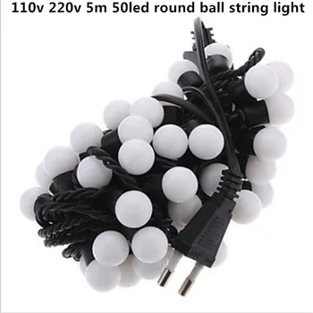 5m 50led 18mm round ball 110V US 220V EU Christmas Light String Outdoor Fairy Lights Waterproof For Party Wedding Decoration
5m 50led 18mm round ball 110V US 220V EU Christmas Light String Outdoor Fairy Lights Waterproof For Party Wedding Decoration