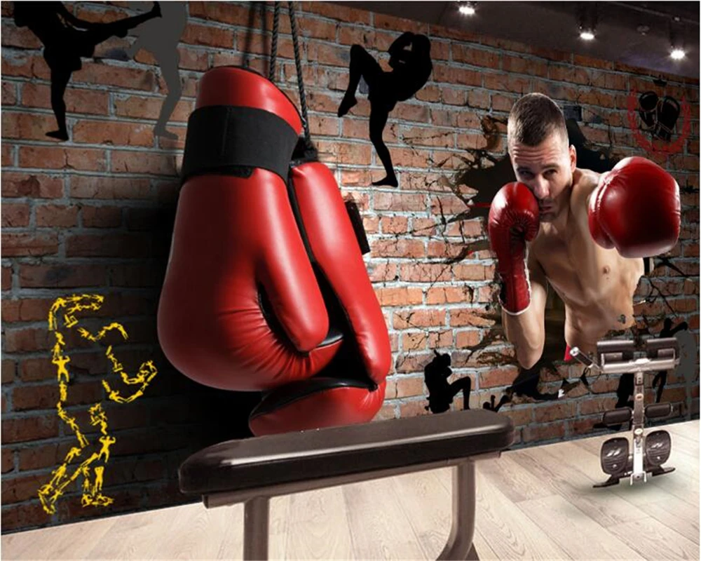 

beibehang Personality high quality wallpaper creative handsome boxing gym American fresco background wall papel de parede tapety