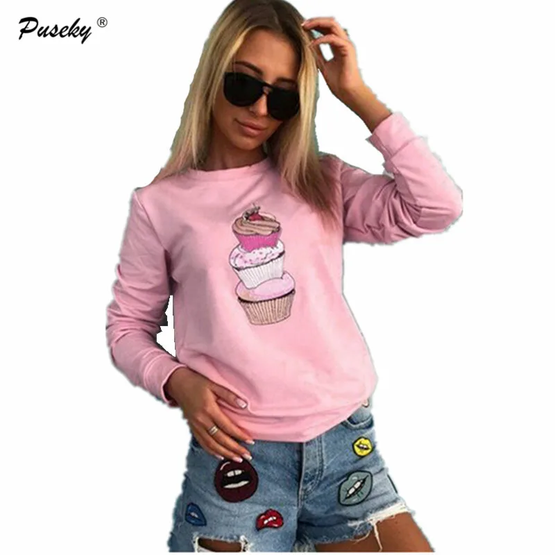 Women's Long-Sleeved Pullovers Hoodies Sweatshirts Women Desert Cake Printed 2017 Autumn Casual 3 Colors Tracksuits Pullovers
Women's Long-Sleeved Pullovers Hoodies Sweatshirts Women Desert Cake Printed 2017 Autumn Casual 3 Colors Tracksuits Pullovers