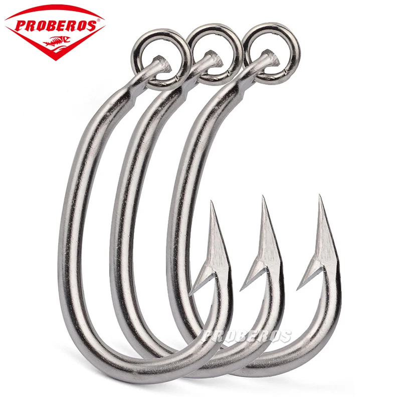 PROBEROS 5Pcs Giant Barbed Sea Fishing Hook 14 15 16# Crazy Big Tuna Bass Shark Fish Hook Boat Fishing Explorer Catching Tackle
PROBEROS 5Pcs Giant Barbed Sea Fishing Hook 14 15 16# Crazy Big Tuna Bass Shark Fish Hook Boat Fishing Explorer Catching Tackle
