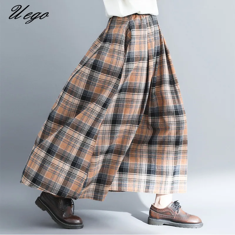 Uego England Style Fashion Printing Plaid Spring Skirt High Elastic Waist Cotton Linen Long Skirt 2019 New Women Casual Skirt
Uego England Style Fashion Printing Plaid Spring Skirt High Elastic Waist Cotton Linen Long Skirt 2019 New Women Casual Skirt
