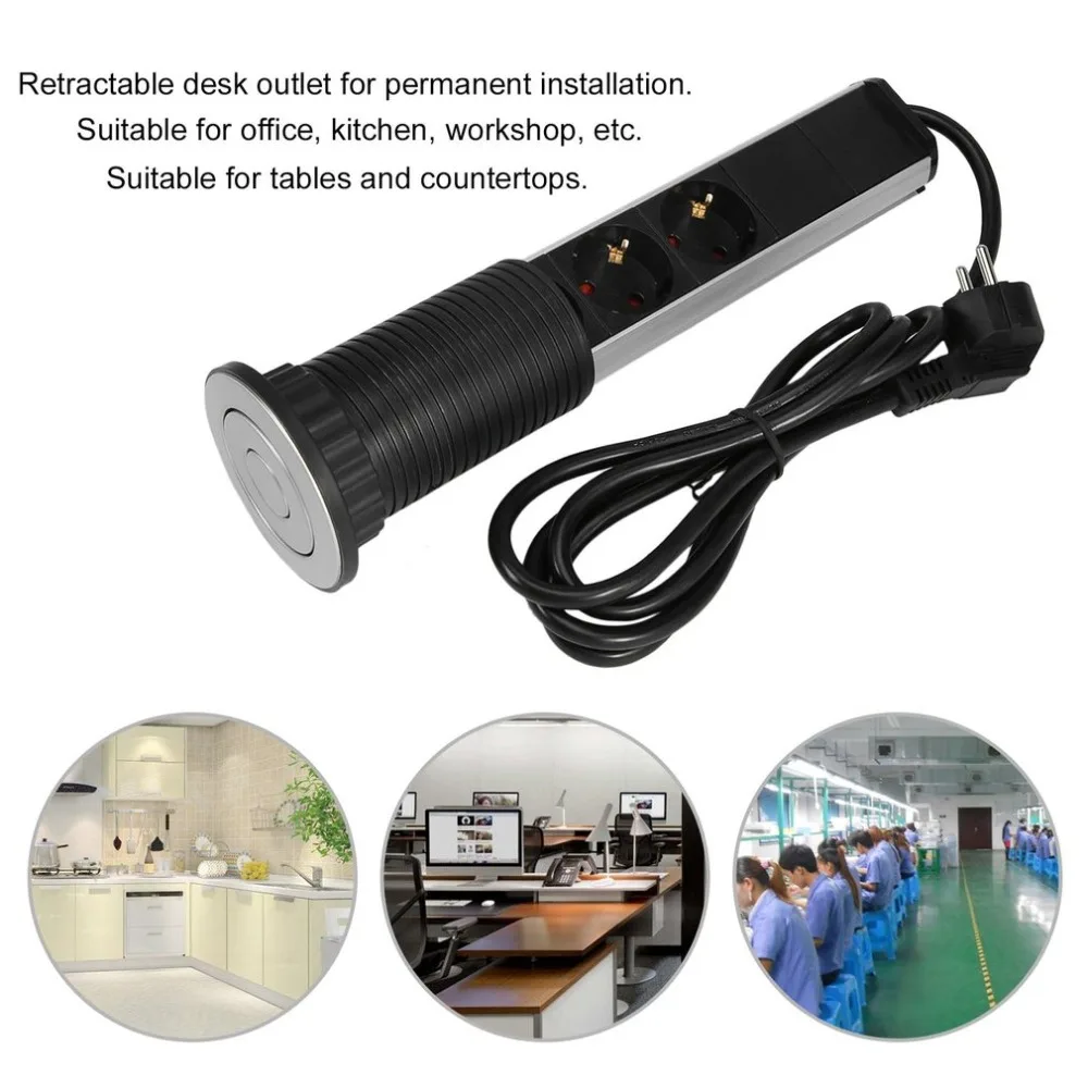Newest Portable Retractable Table Socket Electrical 3 Plug Socket 2 USB Charger Outlet 220 V 16 A Plug Base EU Plug
Newest Portable Retractable Table Socket Electrical 3 Plug Socket 2 USB Charger Outlet 220 V 16 A Plug Base EU Plug