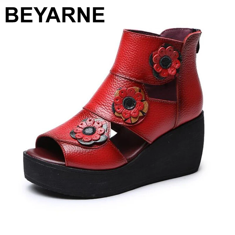 BEYARNE Newest Summer Woman Shoes Handmade Flowers Cowhide Leather Shoes Fashion Sandals Fish Mouth Thick Bottom Wedge Sandals
BEYARNE Newest Summer Woman Shoes Handmade Flowers Cowhide Leather Shoes Fashion Sandals Fish Mouth Thick Bottom Wedge Sandals