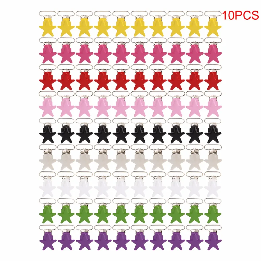 New Arrive 10Pcs Baby Star Metal Suspenders Clips Soothers Holder Dummy Pacifier Clips
New Arrive 10Pcs Baby Star Metal Suspenders Clips Soothers Holder Dummy Pacifier Clips