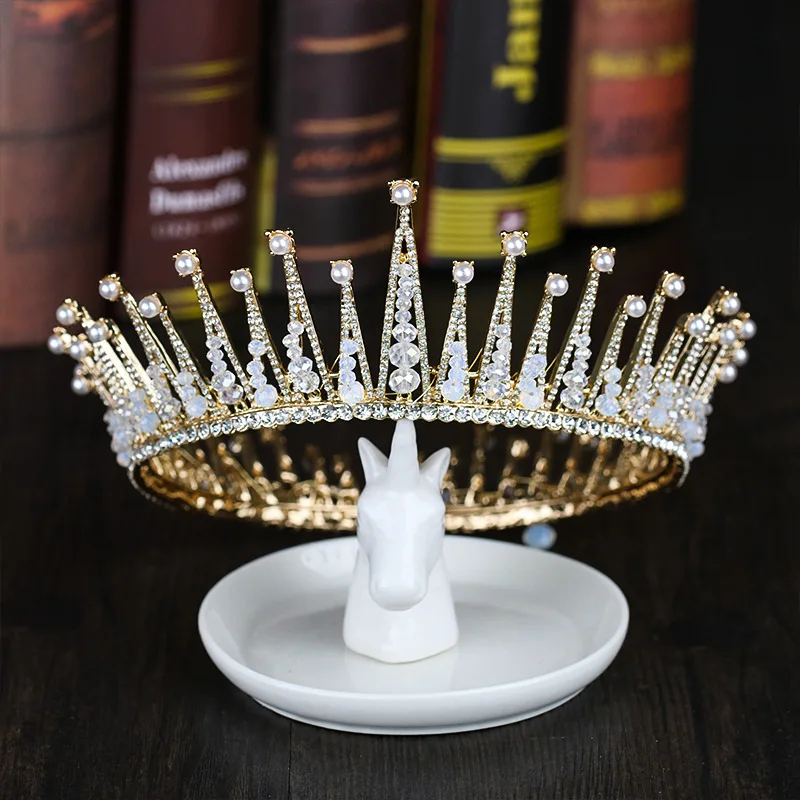 Gorgeous Pearl Wedding Bridal Tiara Crowns For Bride Women Head Jewelry Accessories Rhinestone Round Queen Crown Hair Ornaments
Gorgeous Pearl Wedding Bridal Tiara Crowns For Bride Women Head Jewelry Accessories Rhinestone Round Queen Crown Hair Ornaments