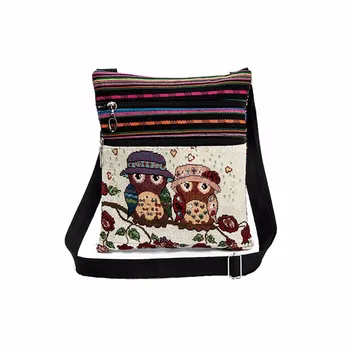 Shoulder Bag Owl Print Double Zipper Messenger Fashion Zipper Women's Vintage Handbags sac bolsas feminina
Shoulder Bag Owl Print Double Zipper Messenger Fashion Zipper Women's Vintage Handbags sac bolsas feminina