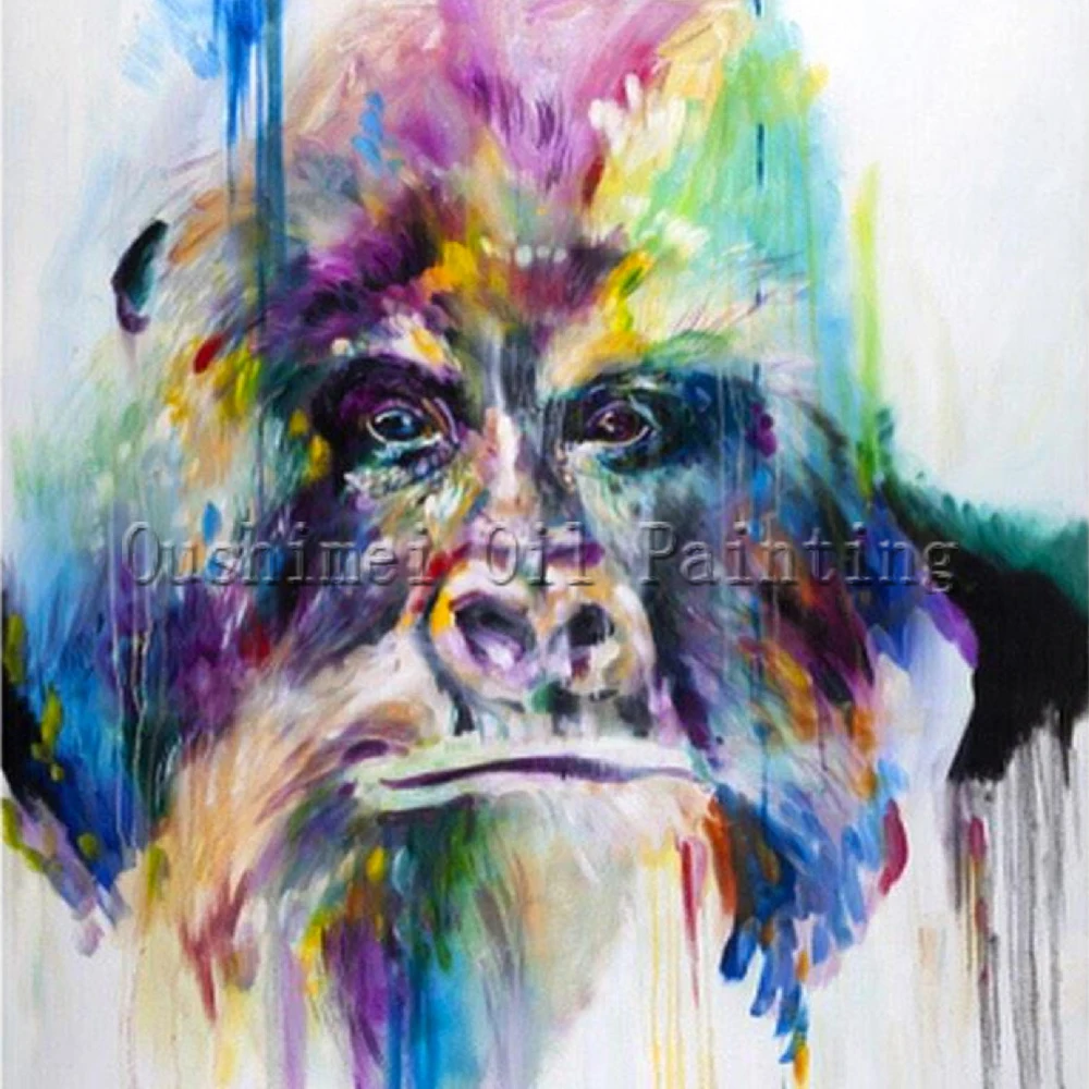 X Series Pure Hand-painted Rainbow Colors KingKong Oil Painting On Canvas Modern Animal Orangutan Canvas Decorative Painting
X Series Pure Hand-painted Rainbow Colors KingKong Oil Painting On Canvas Modern Animal Orangutan Canvas Decorative Painting