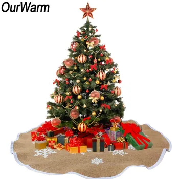 OurWarm 48/30inch Snowflake Burlap Christmas Tree Skirt Jute Tree Skirt Christmas Decoration for Home navidad New Year Present
OurWarm 48/30inch Snowflake Burlap Christmas Tree Skirt Jute Tree Skirt Christmas Decoration for Home navidad New Year Present