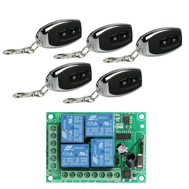 QIACHIP DC 12V 4 CH 433Mhz Wireless RF Relay Receiver Module Remote Control Switch + 5pcs 433 Mhz Transmitter Remote Control Diy
QIACHIP DC 12V 4 CH 433Mhz Wireless RF Relay Receiver Module Remote Control Switch + 5pcs 433 Mhz Transmitter Remote Control Diy