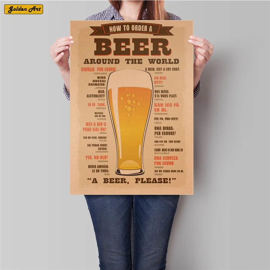 Beer Bar poster Vintage Print painting Retro drawing and wine wall sticker home antique painting 45.5x31.5cm 
Beer Bar poster Vintage Print painting Retro drawing and wine wall sticker home antique painting 45.5x31.5cm