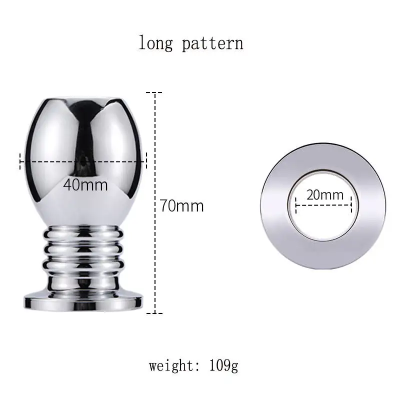 1PCS Stainless Steel Anal Beads Enema Hollow Butt Plug