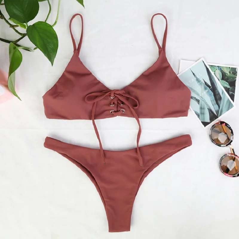 Sexy Brazilian Cameo Brown Low Waist Beach Swimwear Wommen Solid Bandage Bathing Suit Female Push Up Thong Biquini Bikini Set
Sexy Brazilian Cameo Brown Low Waist Beach Swimwear Wommen Solid Bandage Bathing Suit Female Push Up Thong Biquini Bikini Set