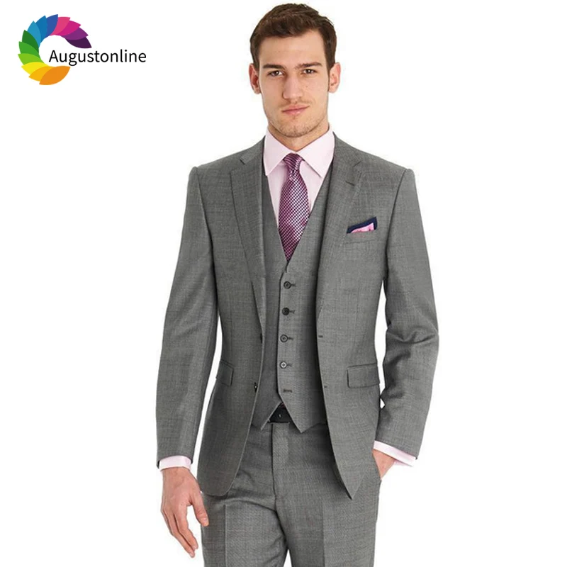 Gray Wedding Men Suits Slim Fit 3 Pieces (Jacket+Pants+Vest) Groom Wear Tuxedos Bridegroom Business Prom Suits Best Man Blazer 
Gray Wedding Men Suits Slim Fit 3 Pieces (Jacket+Pants+Vest) Groom Wear Tuxedos Bridegroom Business Prom Suits Best Man Blazer